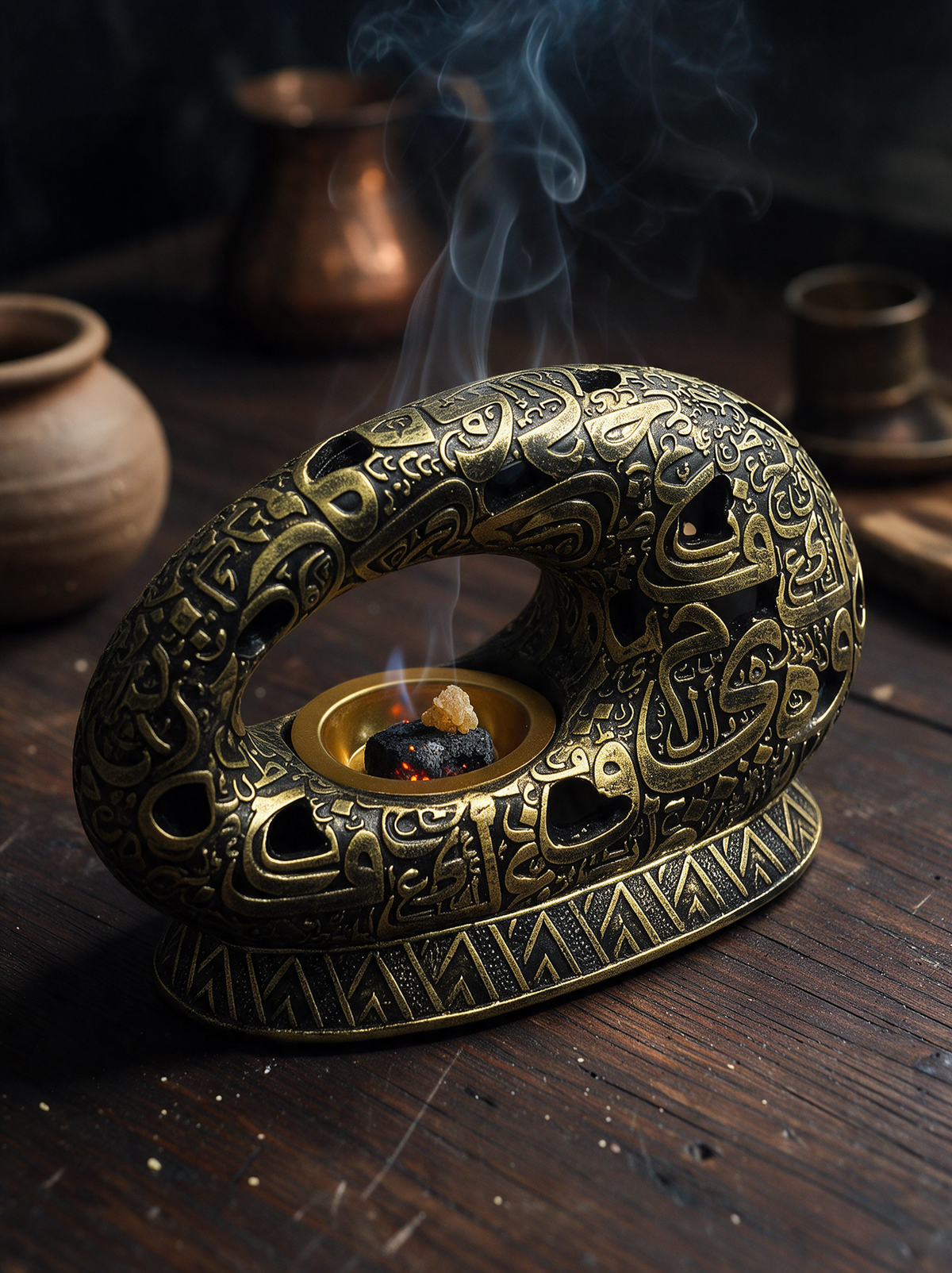 Calligraphy Bakhoor Burner – Gold