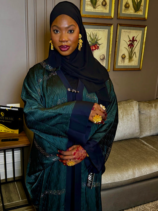Dazzle Abaya - Green