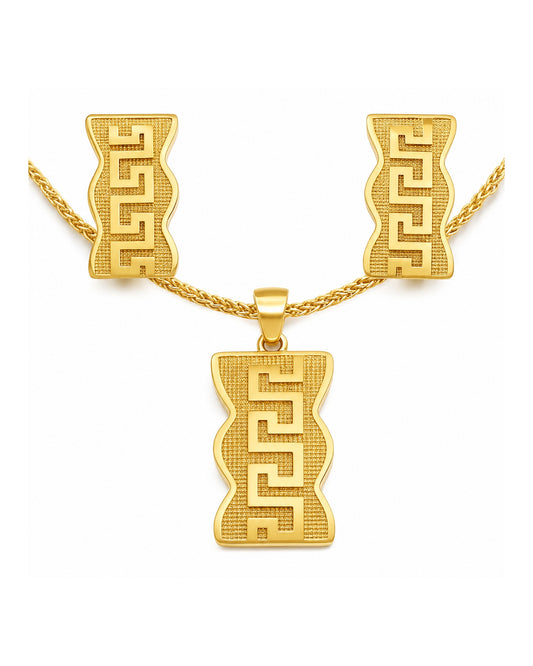 Griekse Sleutel Sieradenset – Ketting & Oorbellen