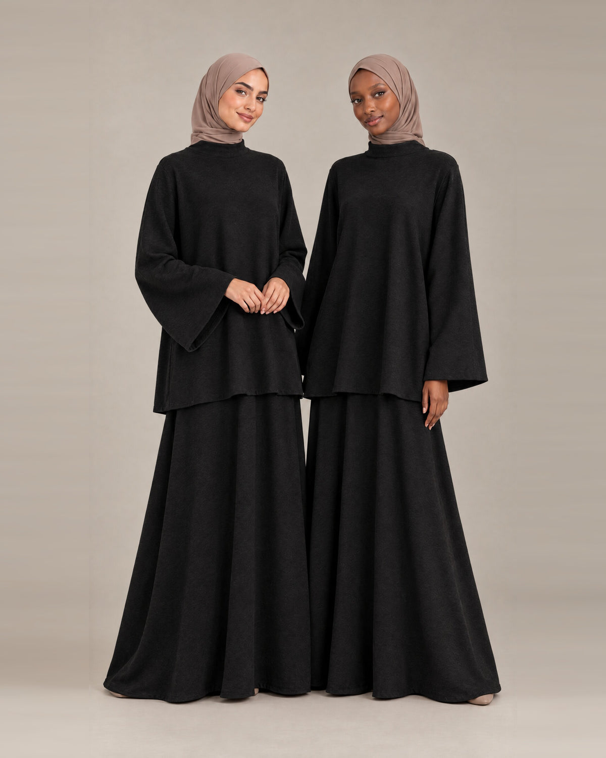 Ensemble Jupe Col Montant - Noir