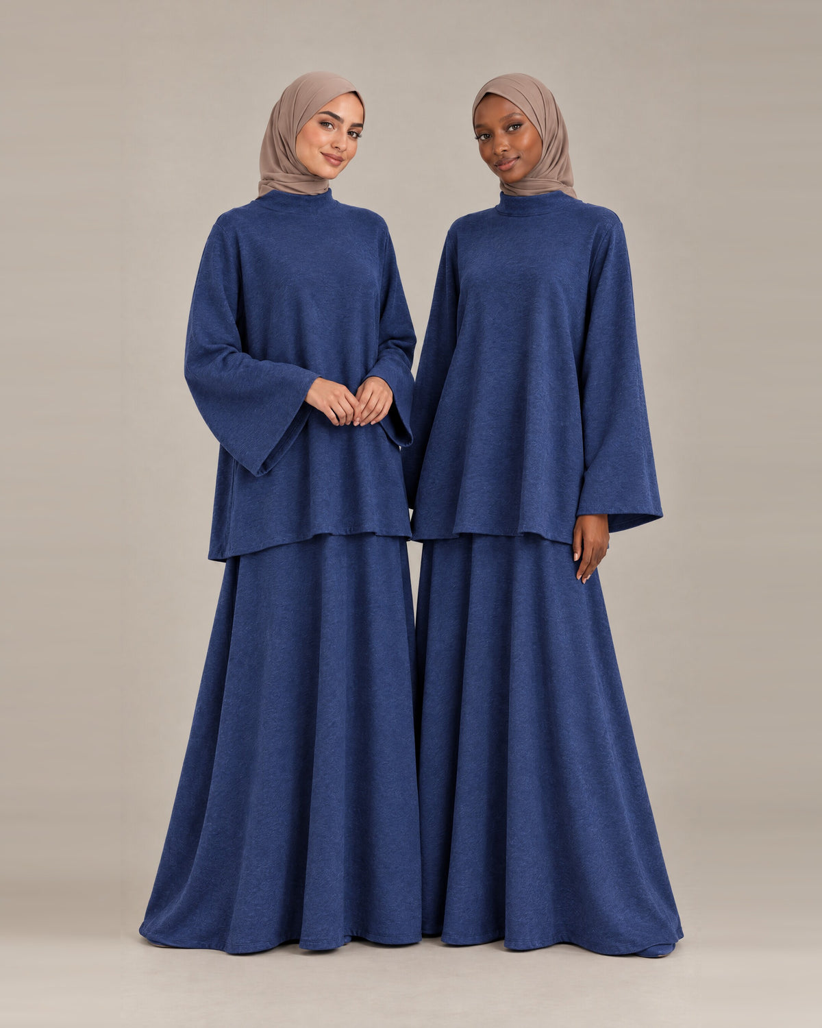 Ensemble Jupe Col Montant - Bleu foncé