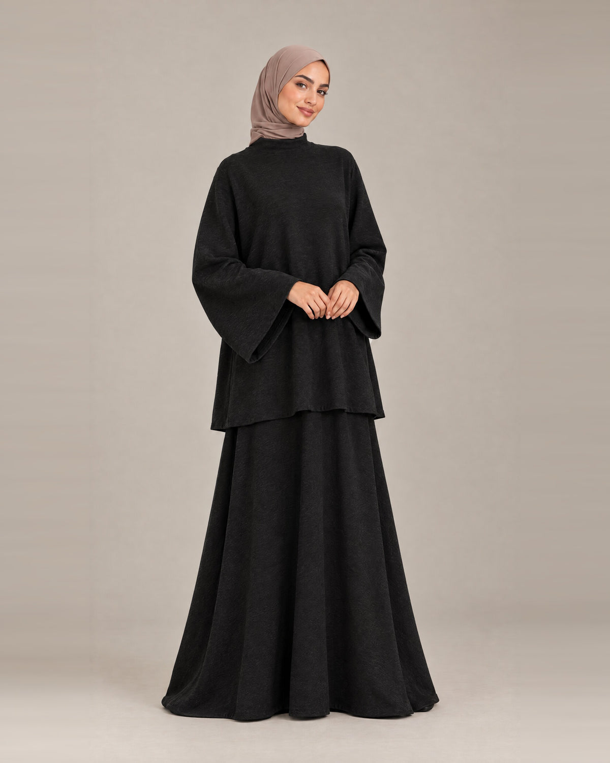 Ensemble Jupe Col Montant - Noir