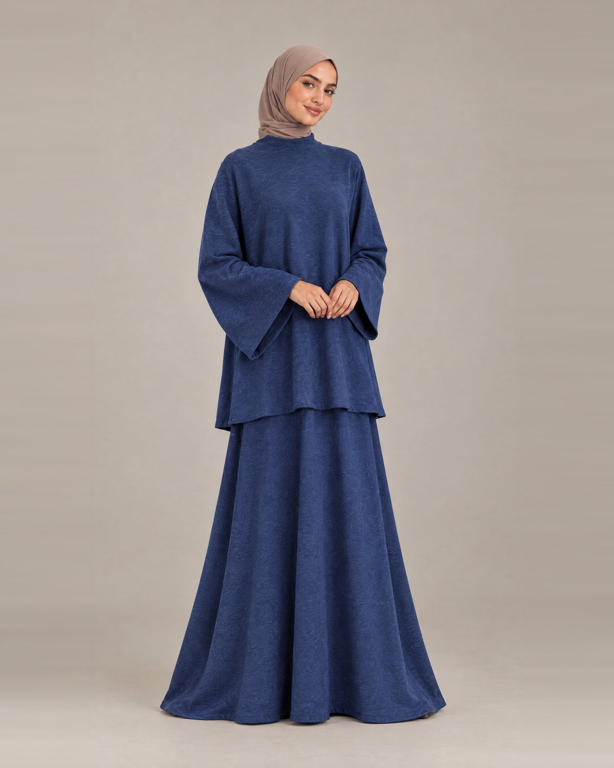 Ensemble Jupe Col Montant - Bleu foncé