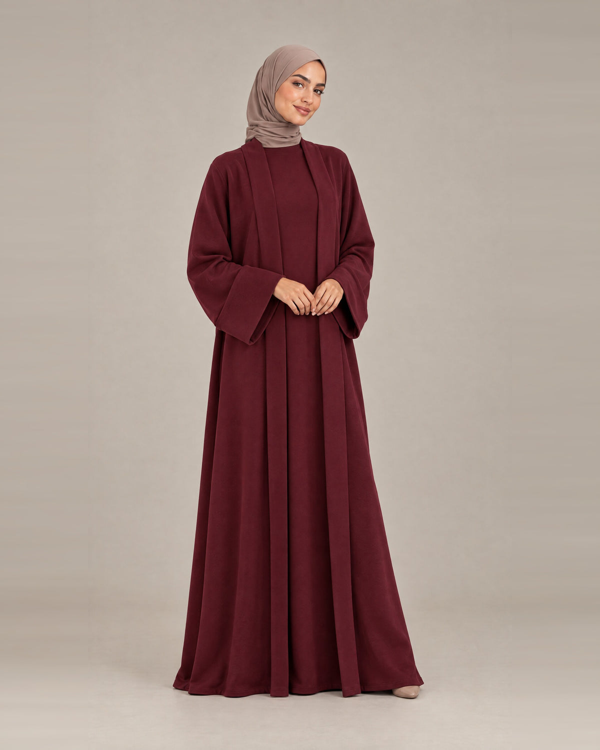 Ensemble Kimono Matière Sweat - Bordeaux