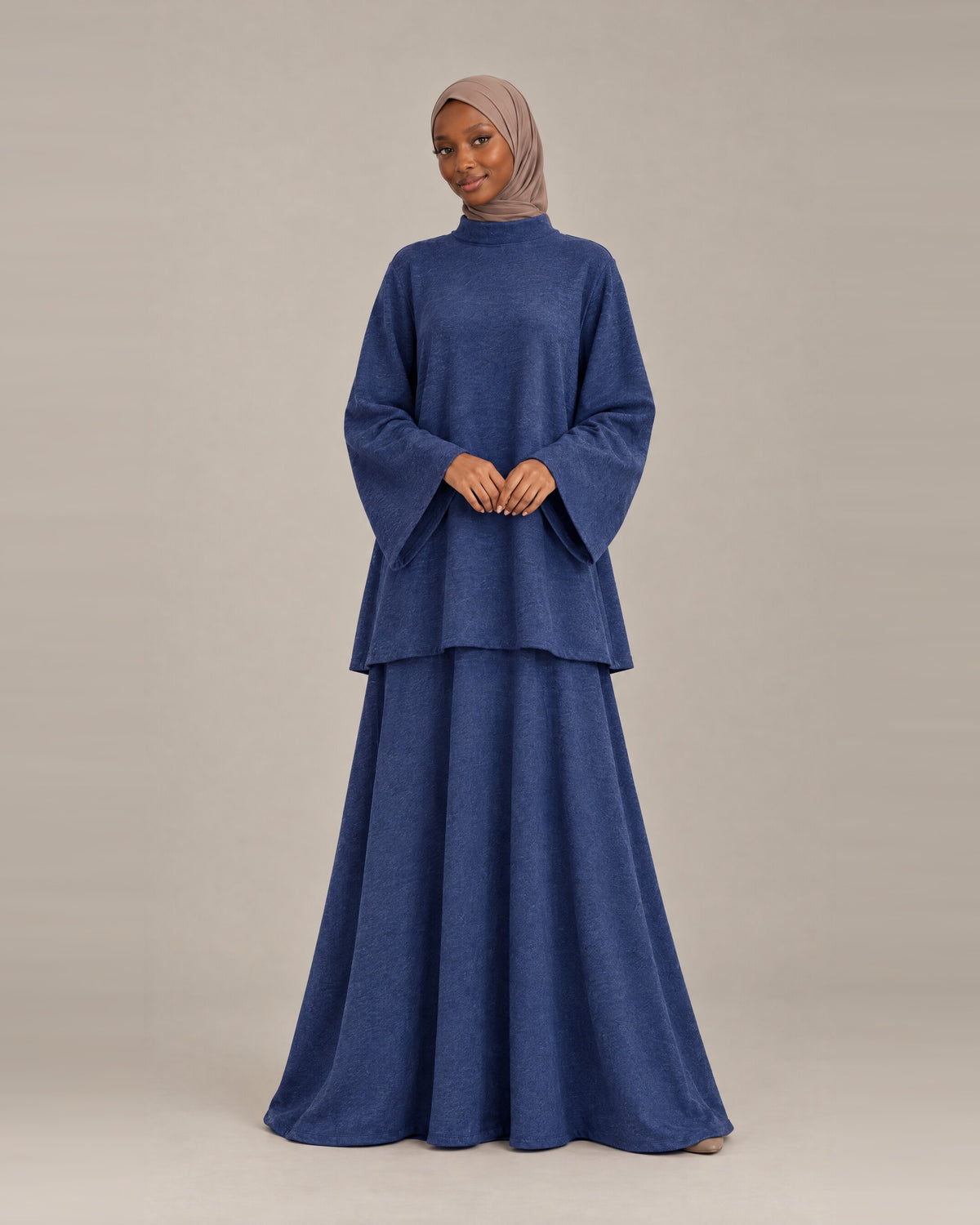 Ensemble Jupe Col Montant - Bleu foncé