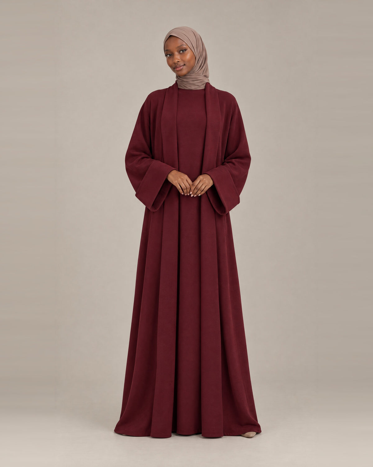 Ensemble Kimono Matière Sweat - Bordeaux